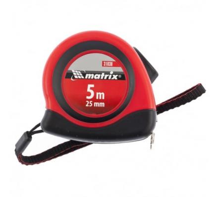 Рулетка Status autostop magnet, 5 м х 25 мм, двухкомпонентный корпус, зацеп с магнитом// Matrix