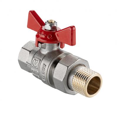 Кран шаровой BASE-ГОСТ  со сгоном с рукояткой-бабочкой вн.-нар. DN15, PN40, 1/2